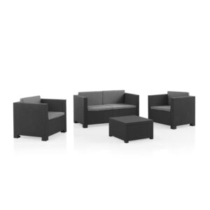 WellHome Black Garden Outdoor Möbelset