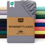 Utopia Bedding Spannbettlaken 140x200cm Grau – Mikrofaser Spannbetttuch